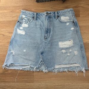 Abercrombie & Fitch‎ Light Blue Distressed Mini Skirt